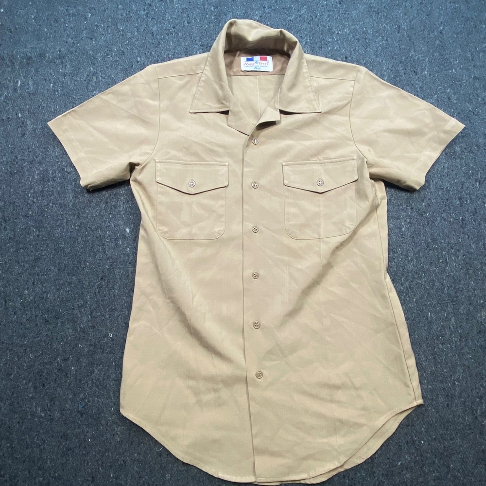 Flying Cross Tactical Tan Mens M Uniform Short‎ Sleeve Work Utility Shirt 4012